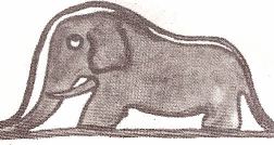 desenho de uma jiboia a uma jibia a digerir um elefante